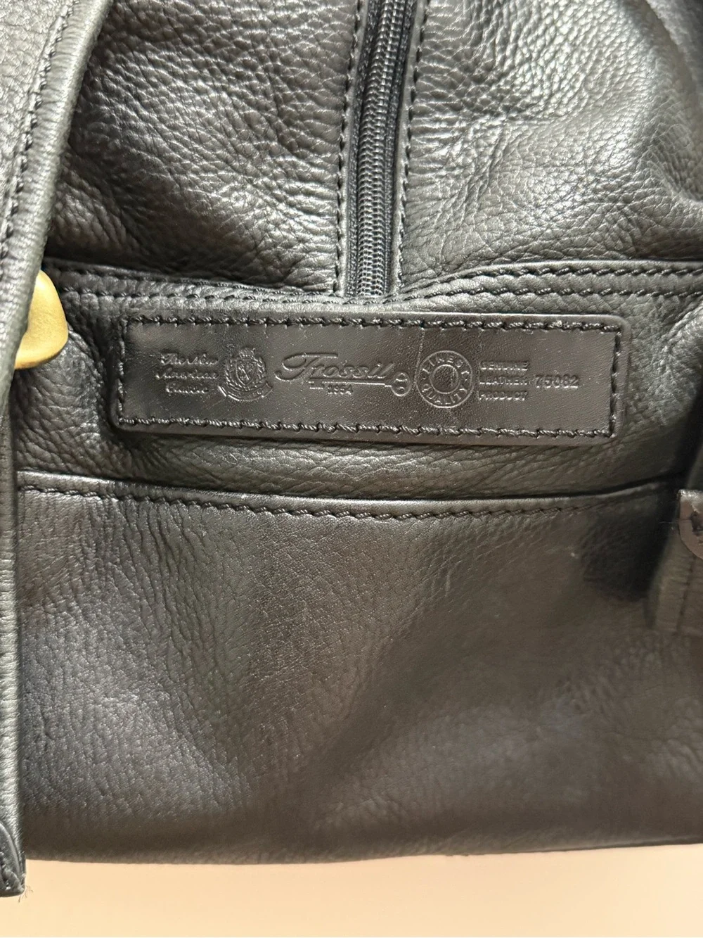 Fossil VTG 1950s pebbled leather backpack in black